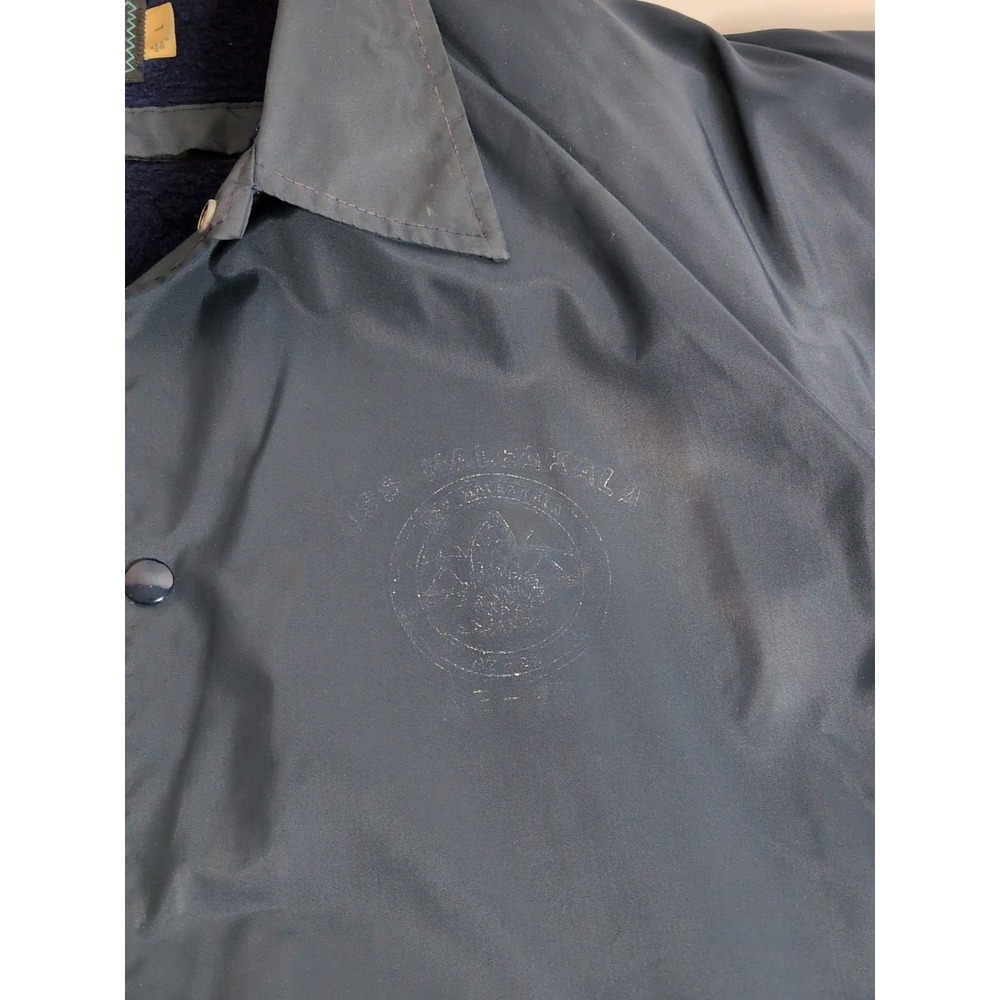 Vintage Artex Men's Navy Blue Windbreaker Jacket Sz L Faded Symbol USS Haleaka - Picture 6 of 12
